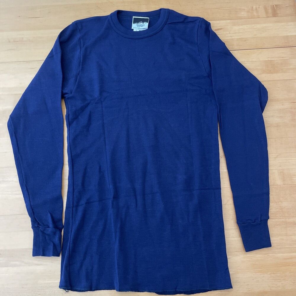 NWOT Northwest Passage Men's Large Long‎ Sleeve Navy Shirt Made In The USA